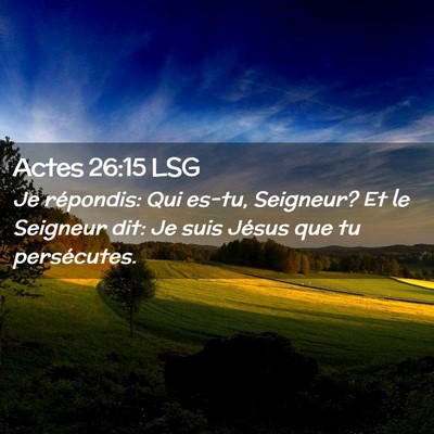 Picture 02 - Actes 26:15 LSG - Je répondis: Qui es-tu, Seigneur? Et le Seigneur - Bible Verse Picture