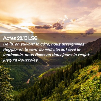 Picture 02 - Actes 28:13 LSG - De là, en suivant la côte, nous atteignîmes - Bible Verse Picture