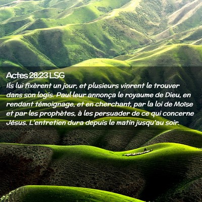 Picture 02 - Actes 28:23 LSG - Ils lui fixèrent un jour, et plusieurs vinrent - Bible Verse Picture