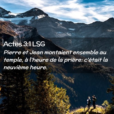 Picture 02 - Actes 3:1 LSG - Pierre et Jean montaient ensemble au temple, à - Bible Verse Picture
