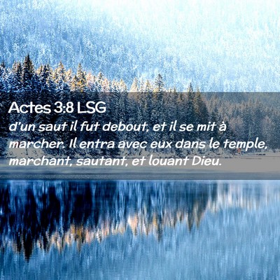 Picture 02 - Actes 3:8 LSG - d'un saut il fut debout, et il se mit à marcher. - Bible Verse Picture