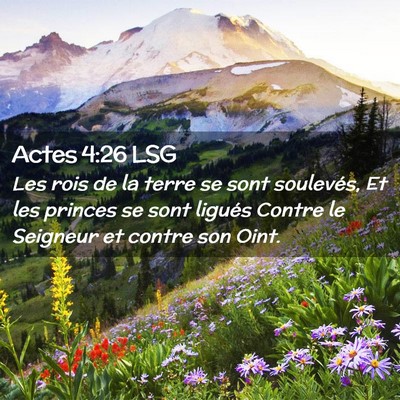 Picture 02 - Actes 4:26 LSG - Les rois de la terre se sont soulevés, Et les - Bible Verse Picture