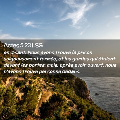 Picture 02 - Actes 5:23 LSG - en disant: Nous avons trouvé la prison - Bible Verse Picture