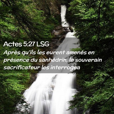 Picture 02 - Actes 5:27 LSG - Après qu'ils les eurent amenés en présence du - Bible Verse Picture