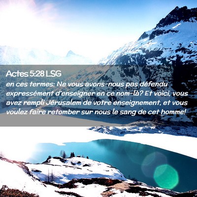 Picture 02 - Actes 5:28 LSG - en ces termes: Ne vous avons-nous pas défendu - Bible Verse Picture