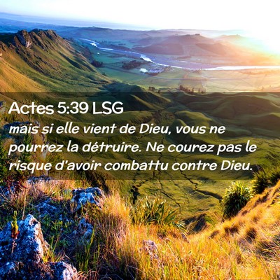 Picture 02 - Actes 5:39 LSG - mais si elle vient de Dieu, vous ne pourrez la - Bible Verse Picture