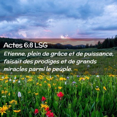 Picture 02 - Actes 6:8 LSG - Etienne, plein de grâce et de puissance, faisait - Bible Verse Picture