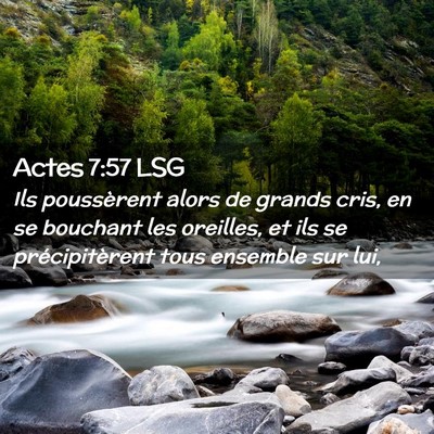 Picture 02 - Actes 7:57 LSG - Ils poussèrent alors de grands cris, en se - Bible Verse Picture