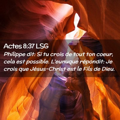 Picture 02 - Actes 8:37 LSG - Philippe dit: Si tu crois de tout ton coeur, cela - Bible Verse Picture