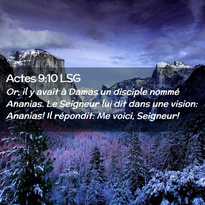 Picture 02 - Actes 9:10 LSG - Or, il y avait à Damas un disciple nommé - Bible Verse Picture