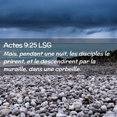 Picture 02 - Actes 9:25 LSG - Mais, pendant une nuit, les disciples le prirent, - Bible Verse Picture