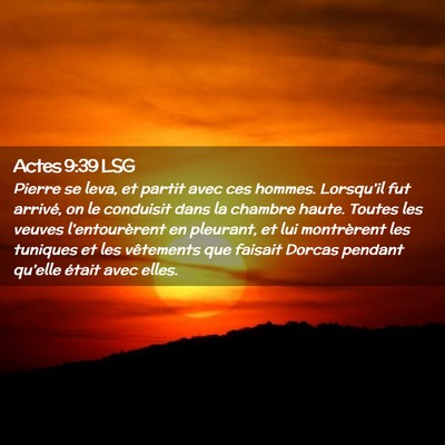 Picture 02 - Actes 9:39 LSG - Pierre se leva, et partit avec ces hommes. - Bible Verse Picture