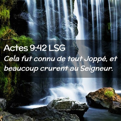 Picture 02 - Actes 9:42 LSG - Cela fut connu de tout Joppé, et beaucoup - Bible Verse Picture