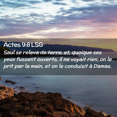 Picture 02 - Actes 9:8 LSG - Saul se releva de terre, et, quoique ses yeux - Bible Verse Picture