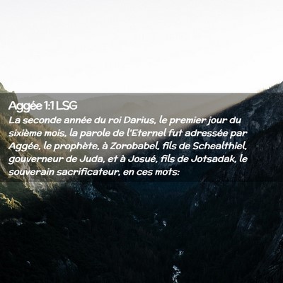 Picture 02 - Aggée 1:1 LSG - La seconde année du roi Darius, le premier jour - Bible Verse Picture