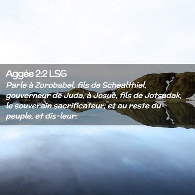 Picture 02 - Aggée 2:2 LSG - Parle à Zorobabel, fils de Schealthiel, - Bible Verse Picture