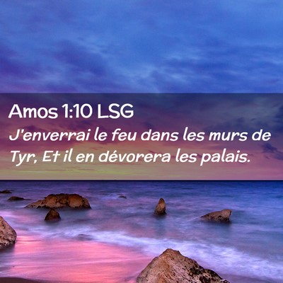 Picture 02 - Amos 1:10 LSG - J'enverrai le feu dans les murs de Tyr, Et il en - Bible Verse Picture