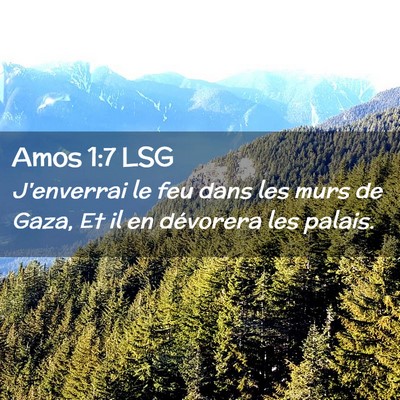 Picture 02 - Amos 1:7 LSG - J'enverrai le feu dans les murs de Gaza, Et il en - Bible Verse Picture