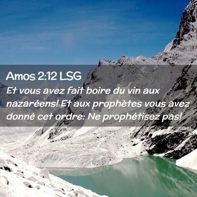 Picture 02 - Amos 2:12 LSG - Et vous avez fait boire du vin aux nazaréens! Et - Bible Verse Picture