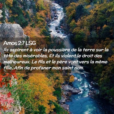 Picture 02 - Amos 2:7 LSG - Ils aspirent à voir la poussière de la terre - Bible Verse Picture