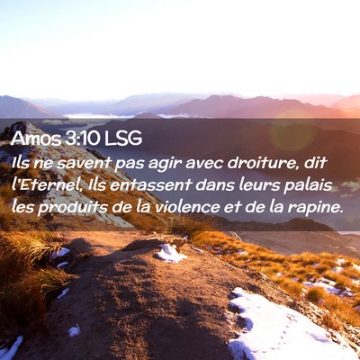 Picture 02 - Amos 3:10 LSG - Ils ne savent pas agir avec droiture, dit - Bible Verse Picture