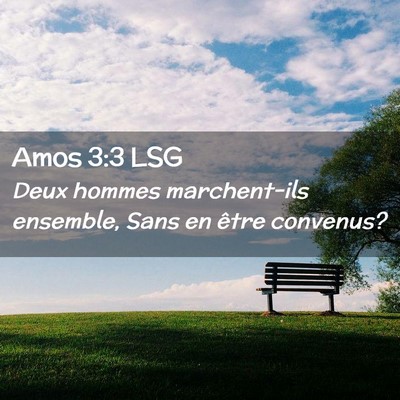 Picture 02 - Amos 3:3 LSG - Deux hommes marchent-ils ensemble, Sans en être - Bible Verse Picture