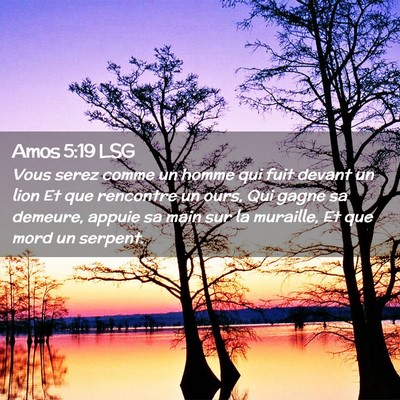 Picture 02 - Amos 5:19 LSG - Vous serez comme un homme qui fuit devant un lion - Bible Verse Picture