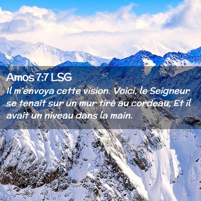 Picture 02 - Amos 7:7 LSG - Il m'envoya cette vision. Voici, le Seigneur se - Bible Verse Picture