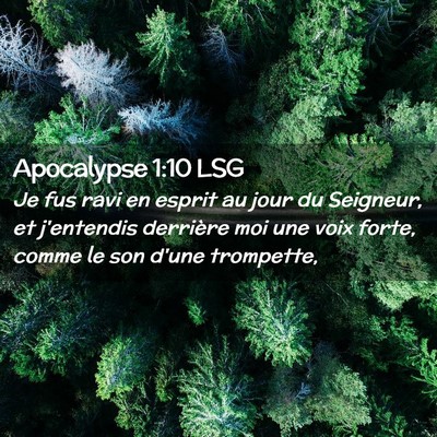 Picture 02 - Apocalypse 1:10 LSG - Je fus ravi en esprit au jour du Seigneur, et - Bible Verse Picture