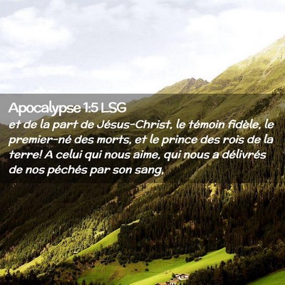Picture 02 - Apocalypse 1:5 LSG - et de la part de Jésus-Christ, le témoin - Bible Verse Picture
