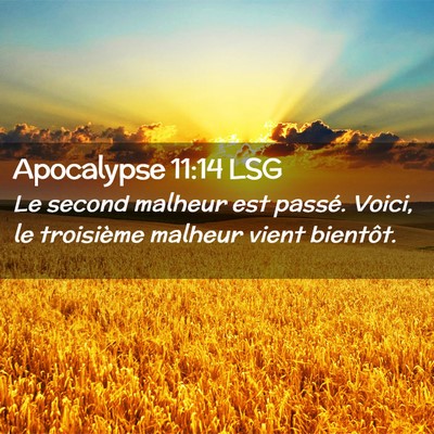Picture 02 - Apocalypse 11:14 LSG - Le second malheur est passé. Voici, le - Bible Verse Picture