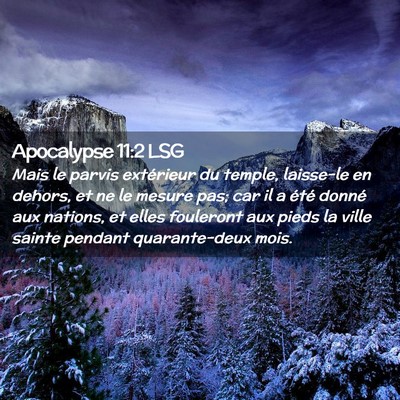 Picture 02 - Apocalypse 11:2 LSG - Mais le parvis extérieur du temple, laisse-le en - Bible Verse Picture