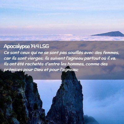 Picture 02 - Apocalypse 14:4 LSG - Ce sont ceux qui ne se sont pas souillés avec - Bible Verse Picture