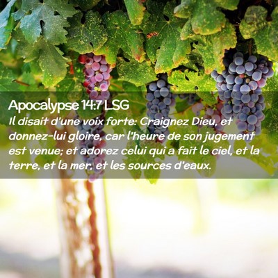 Picture 02 - Apocalypse 14:7 LSG - Il disait d'une voix forte: Craignez Dieu, et - Bible Verse Picture