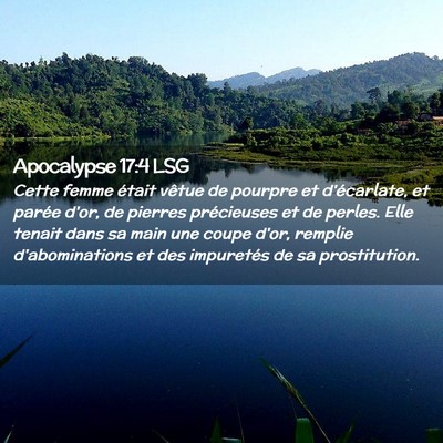 Picture 02 - Apocalypse 17:4 LSG - Cette femme était vêtue de pourpre et - Bible Verse Picture