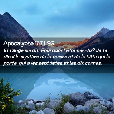 Picture 02 - Apocalypse 17:7 LSG - Et l'ange me dit: Pourquoi t'étonnes-tu? Je te - Bible Verse Picture