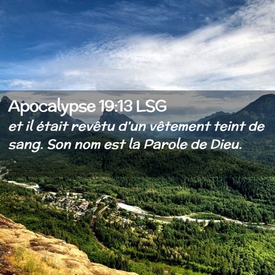 Picture 02 - Apocalypse 19:13 LSG - et il était revêtu d'un vêtement teint de - Bible Verse Picture