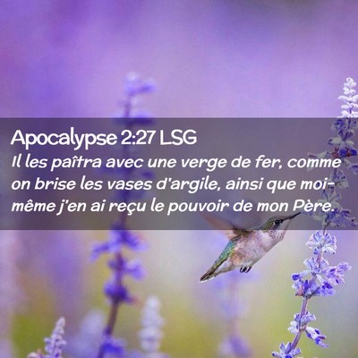 Picture 02 - Apocalypse 2:27 LSG - Il les paîtra avec une verge de fer, comme on - Bible Verse Picture