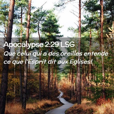 Picture 02 - Apocalypse 2:29 LSG - Que celui qui a des oreilles entende ce que - Bible Verse Picture