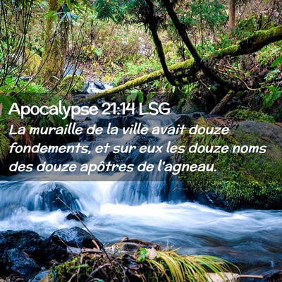 Picture 02 - Apocalypse 21:14 LSG - La muraille de la ville avait douze fondements, - Bible Verse Picture