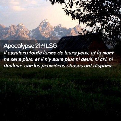 Picture 02 - Apocalypse 21:4 LSG - Il essuiera toute larme de leurs yeux, et la mort - Bible Verse Picture