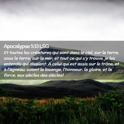 Picture 02 - Apocalypse 5:13 LSG - Et toutes les créatures qui sont dans le ciel, - Bible Verse Picture