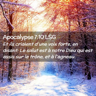 Picture 02 - Apocalypse 7:10 LSG - Et ils criaient d'une voix forte, en disant: Le - Bible Verse Picture