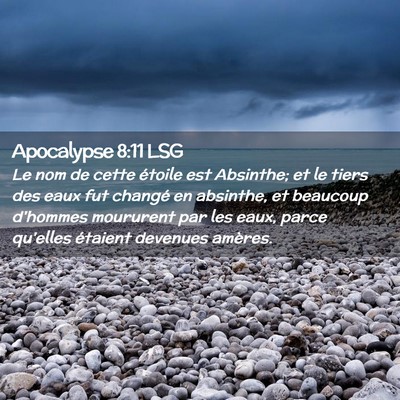 Picture 02 - Apocalypse 8:11 LSG - Le nom de cette étoile est Absinthe; et le tiers - Bible Verse Picture