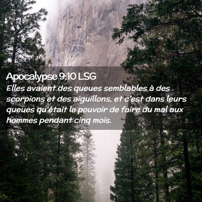 Picture 02 - Apocalypse 9:10 LSG - Elles avaient des queues semblables à des - Bible Verse Picture