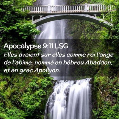 Picture 02 - Apocalypse 9:11 LSG - Elles avaient sur elles comme roi l'ange de - Bible Verse Picture