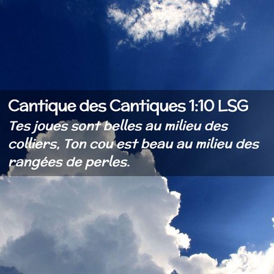 Picture 02 - Cantique des Cantiques 1:10 LSG - Tes joues sont belles au milieu des colliers, Ton - Bible Verse Picture