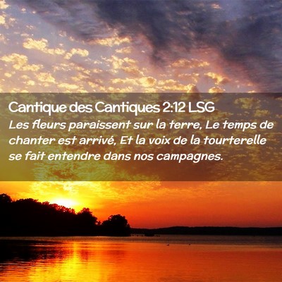 Picture 02 - Cantique des Cantiques 2:12 LSG - Les fleurs paraissent sur la terre, Le temps de - Bible Verse Picture