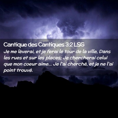Picture 02 - Cantique des Cantiques 3:2 LSG - Je me lèverai, et je ferai le tour de la ville, - Bible Verse Picture