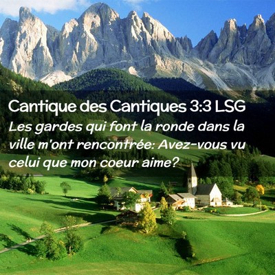 Picture 02 - Cantique des Cantiques 3:3 LSG - Les gardes qui font la ronde dans la ville m'ont - Bible Verse Picture